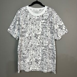 Michael Franti t-shirt XXL Graffiti Stay Human All Over Print Graphic Cotton